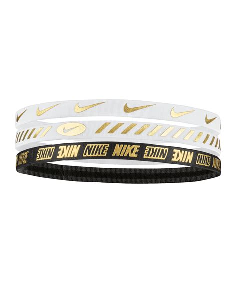 nike metallic haarband 3er pack weiß gold|Nike Headbands 3.0 3PK Metallic .